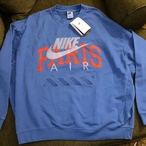 Nike Men's Paris Air Blue and Orange Crewneck